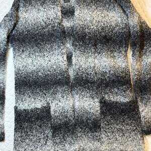 Rachel Zoe Gray Black Ombre Open Front Fuzzy Cardigan